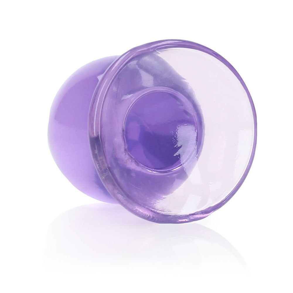 RealRock Crystal Clear 3.5 in. Anal Plug Purple - Fantasies Boutique