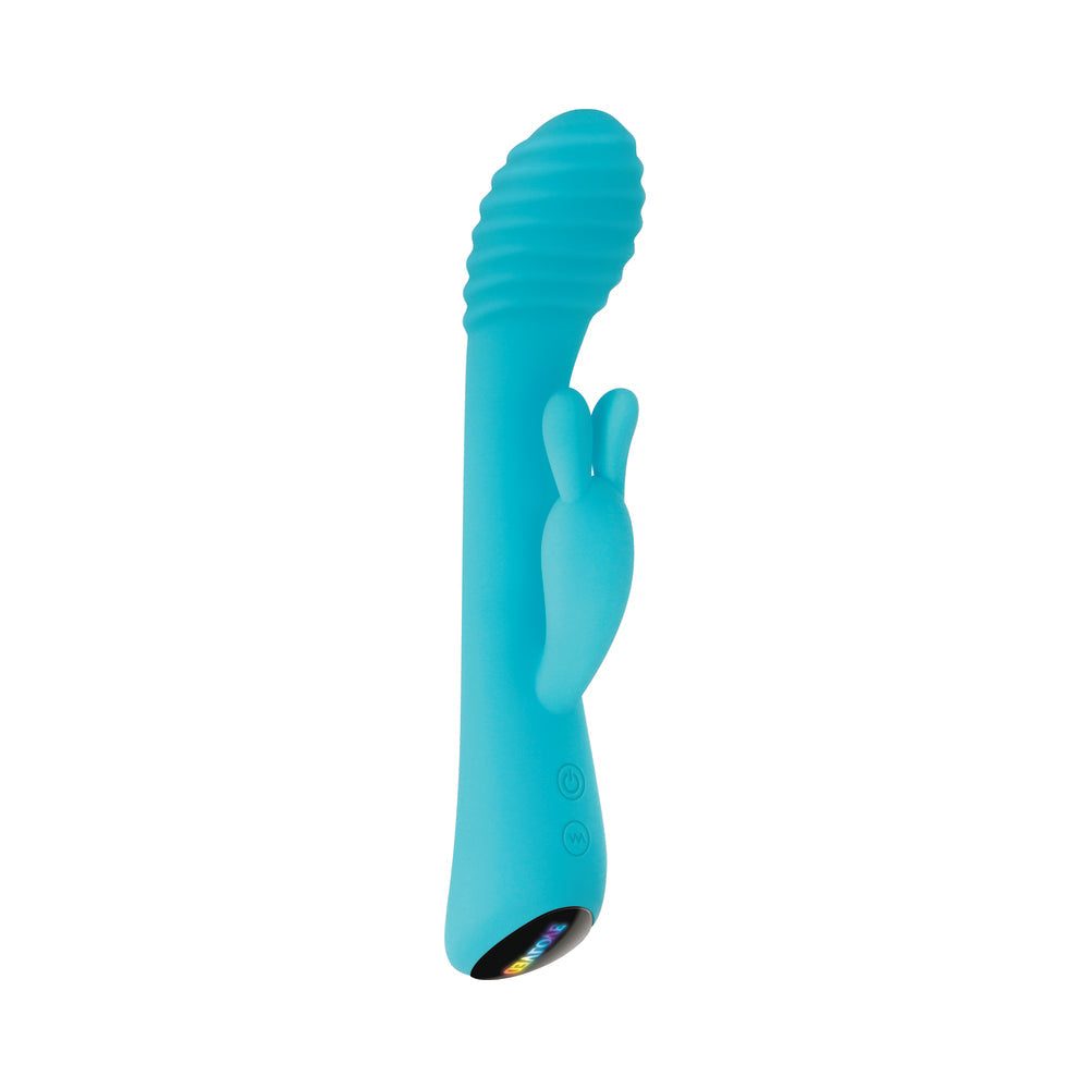 Evolved Aqua Bunny Rechargeable Silicone Rabbit Vibrator Teal - Fantasies Boutique