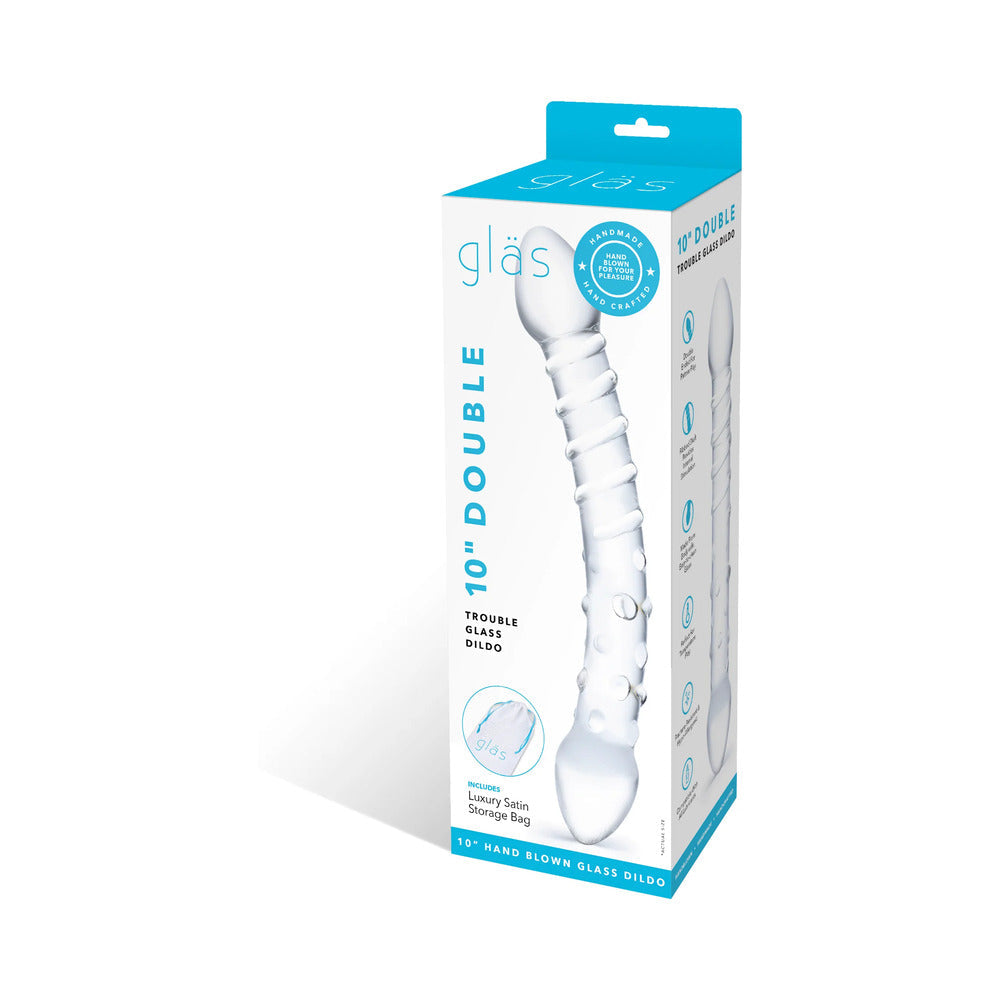 Glas 10 in. Double Trouble Glass Dildo - Fantasies Boutique