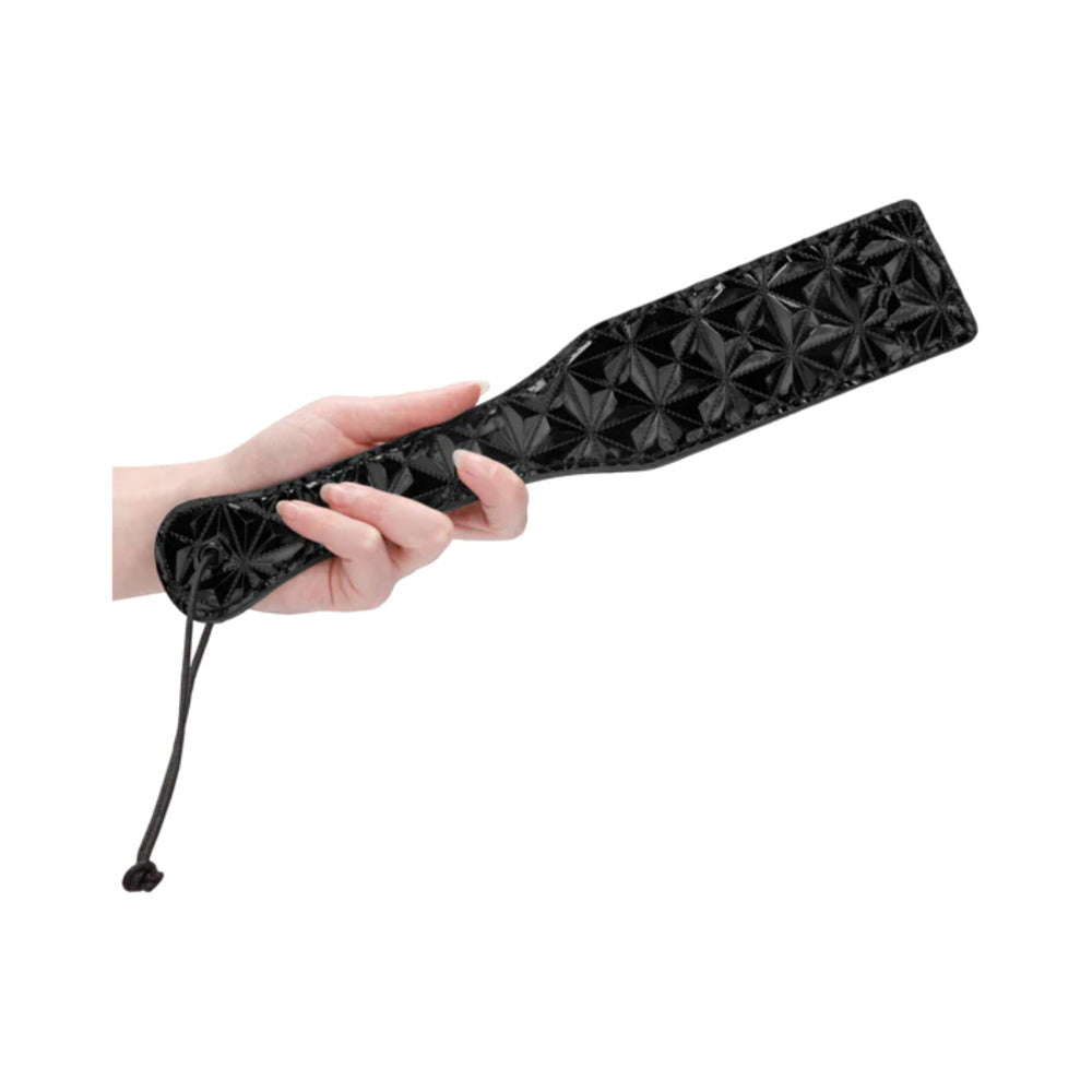 Ouch! Luxury Diamond-Patterned Paddle Black - Fantasies Boutique