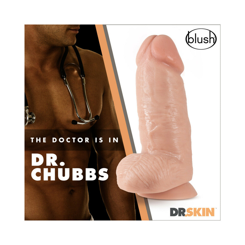 Dr. Skin Dr. Chubbs Realistic 10 in. Dildo with Balls Beige - Fantasies Boutique