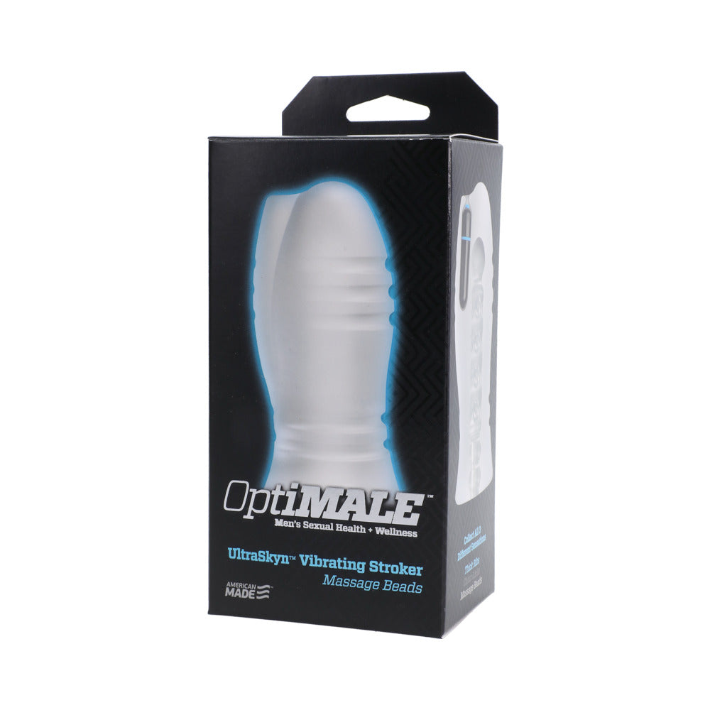 OptiMale Vibrating Stroker - Massage Beads Frost - Fantasies Boutique