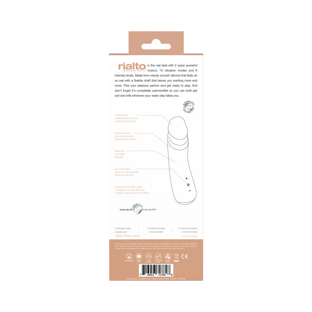 Vedo Rialto Rechargeable Vibe Vanilla - Fantasies Boutique