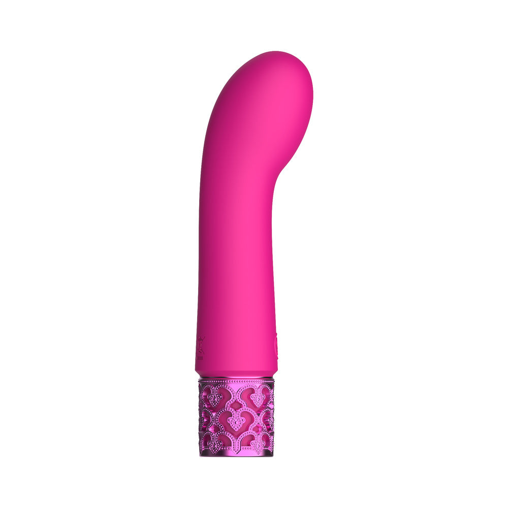 Royal Gems Bijou Rechargeable Curved Silicone Bullet Vibrator Pink - Fantasies Boutique