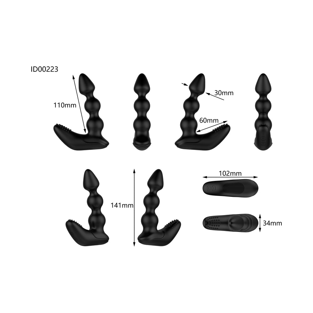 Nexus Bendz Prostate Edition Bendable Vibrating Prostate Massager with Remote Black - Fantasies Boutique