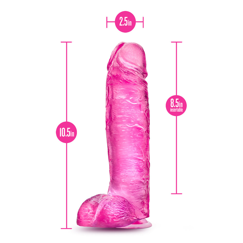 B Yours Plus Big n' Bulky 10.5 in. Dildo with Balls Pink