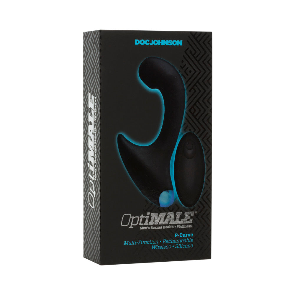 OptiMALE Vibrating P-Massager with Wireless Remote Black - Fantasies Boutique