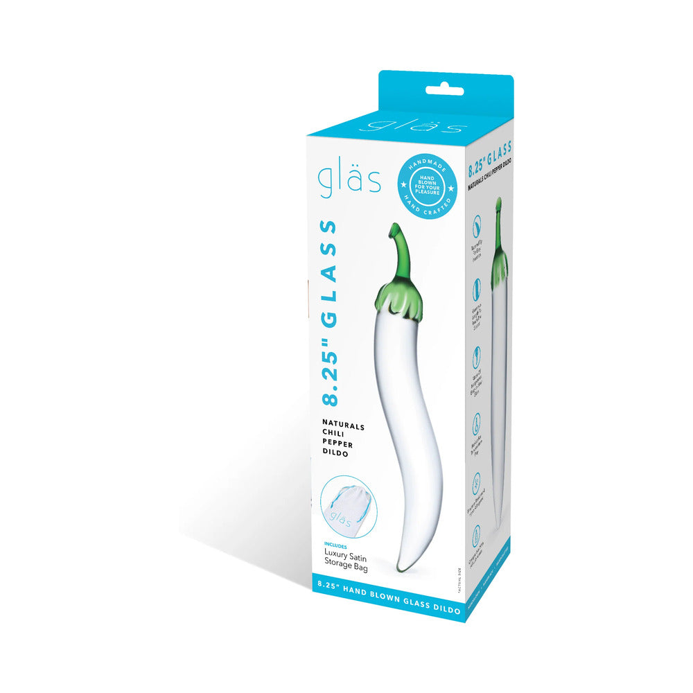 Glas 8.25 in. Glass Naturals Chili Pepper Dildo - Fantasies Boutique