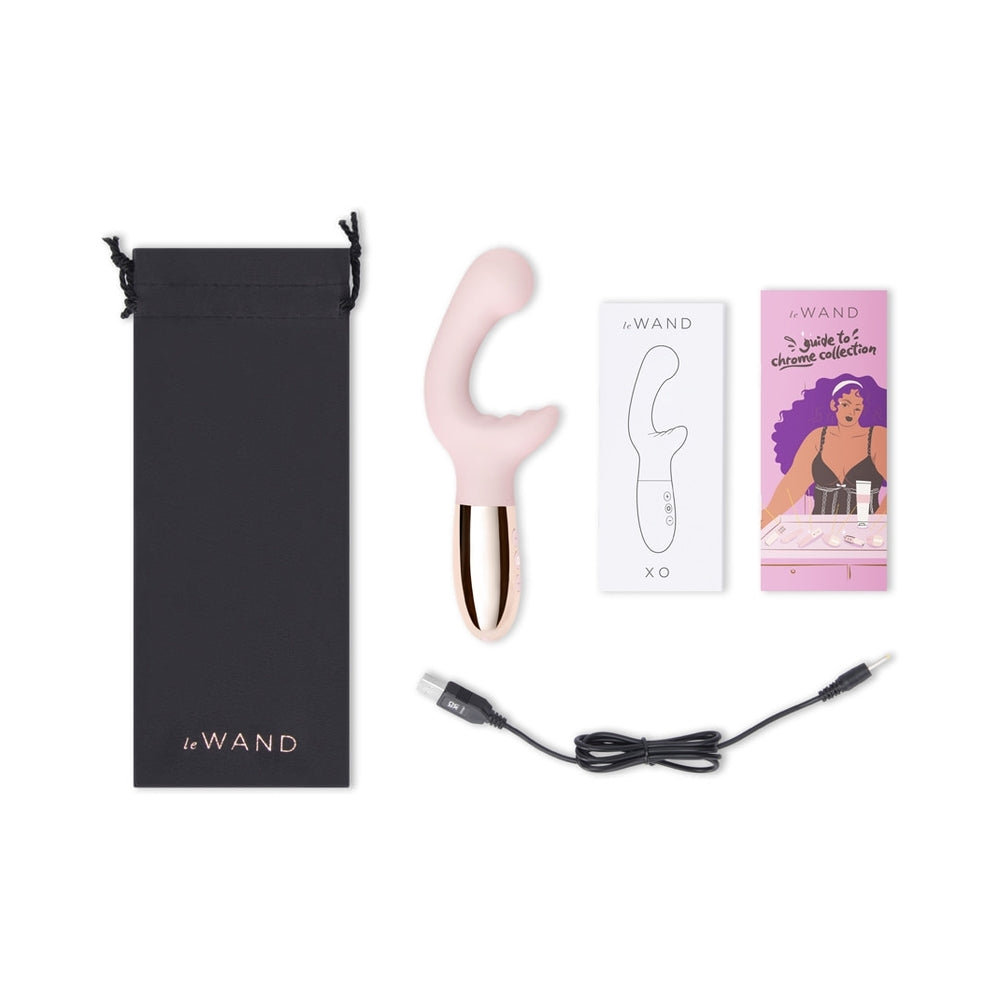 Le Wand XO Rechargeable Wave Silicone Dual Stimulation Vibrator Rose Gold - Fantasies Boutique