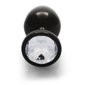 Ouch! Round Gem Butt Plug Medium Gunmetal/Diamond