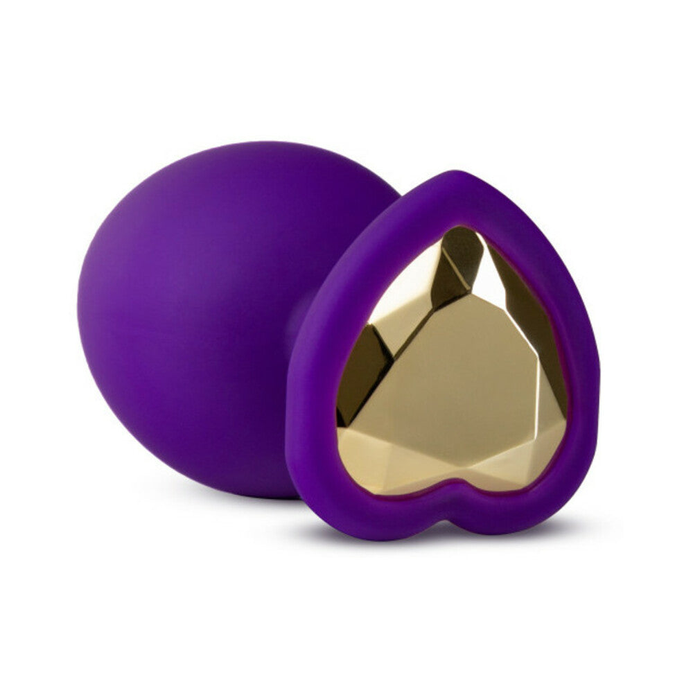 Temptasia Bling Anal Plug with Heart-Shaped Gem Base Medium Purple - Fantasies Boutique