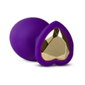 Temptasia Bling Anal Plug with Heart-Shaped Gem Base Medium Purple - Fantasies Boutique