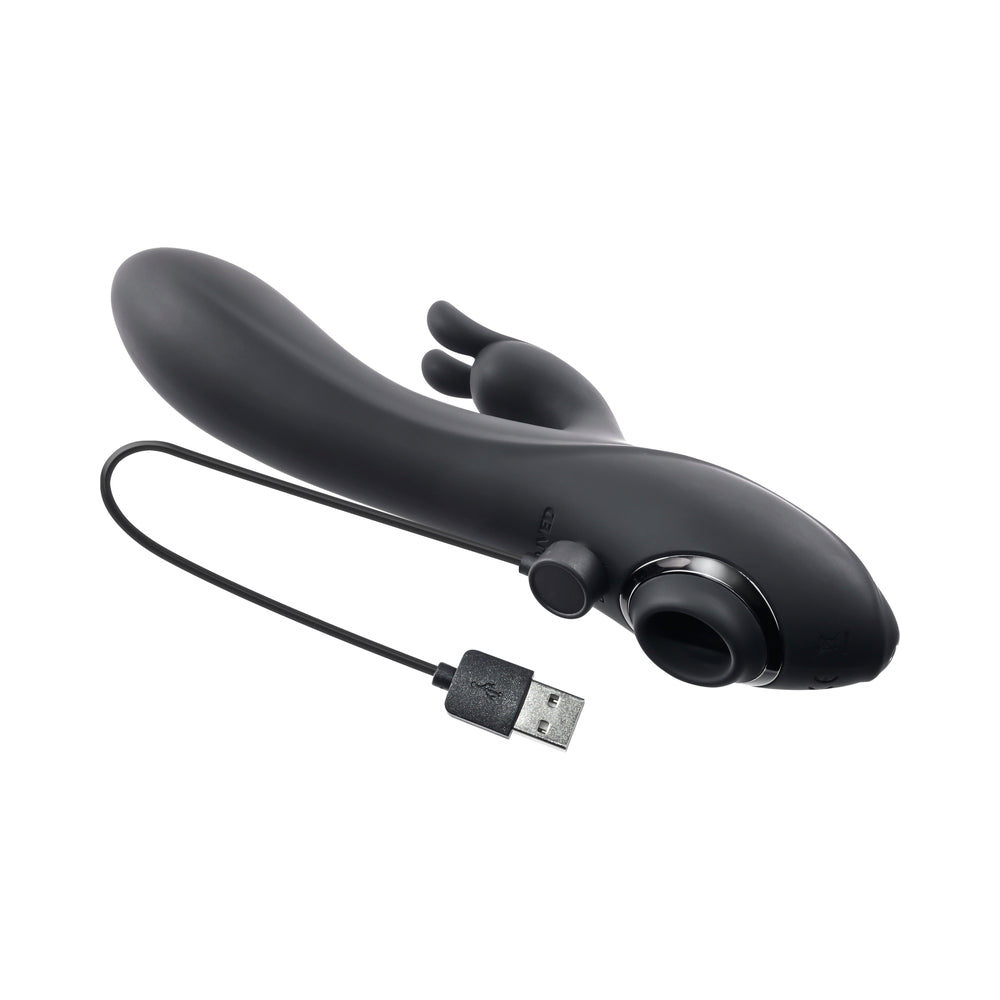 Evolved Rabbit Hole 3-in-1 Rechargeable Triple Stimulation Silicone Suction Vibrator Black - Fantasies Boutique