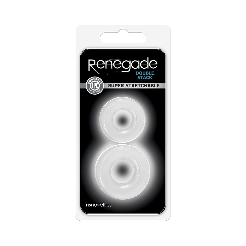 Renegade Double Stack Cock Rings 2-Pack Clear - Fantasies Boutique