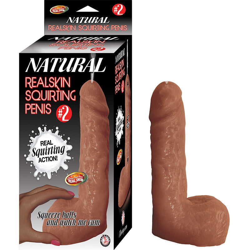 Natural Realskin Squirting Penis #2 Brown - Fantasies Boutique