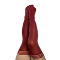 Kixies Holly Shimmer Thigh-High Cranberry Size A - Fantasies Boutique