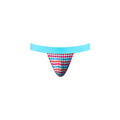 Male Power So Cumfy Gingham Jock Turquoise L/XL