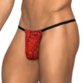 Male Power Stretch Lace Posing Strap Red One Size - Fantasies Boutique