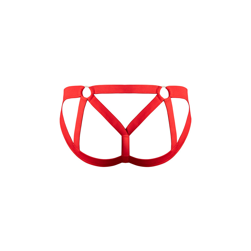 Male Power Mesh 2.0 Strappy Ring Jock Red L/XL