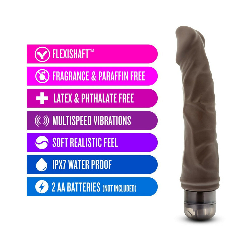 Dr. Skin Vibe 6 Realistic 8.75 in. Vibrating Dildo Brown - Fantasies Boutique