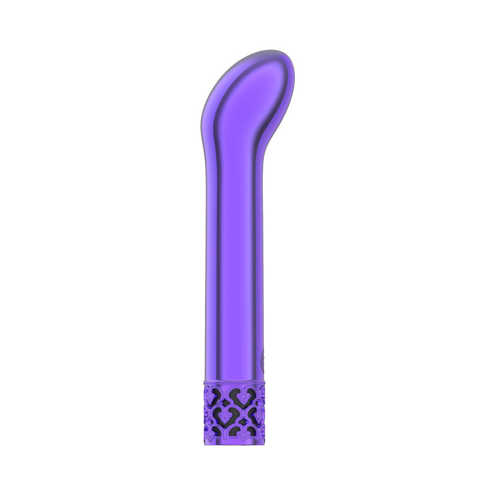 Royal Gems Jewel Rechargeable Curved ABS Bullet Vibrator Purple