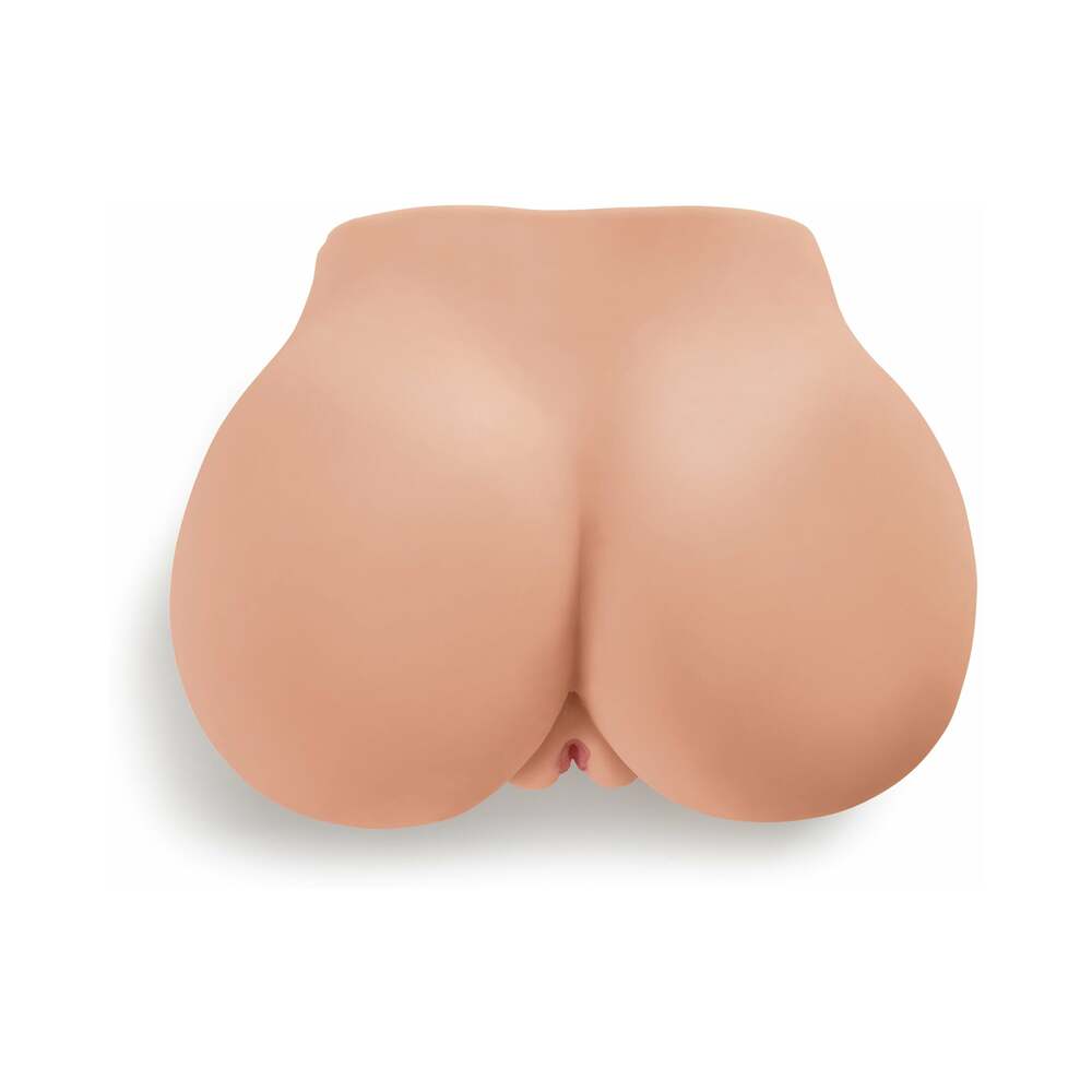 PDX Dirty Talk Interactive Fuck Me Silly Rechargeable Vibrating Dual-Entry Masturbator Beige - Fantasies Boutique