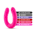 Blush Ruse Realistic 18 in. Silicone Slim Double Dong Dual Ended Dildo Hot Pink - Fantasies Boutique