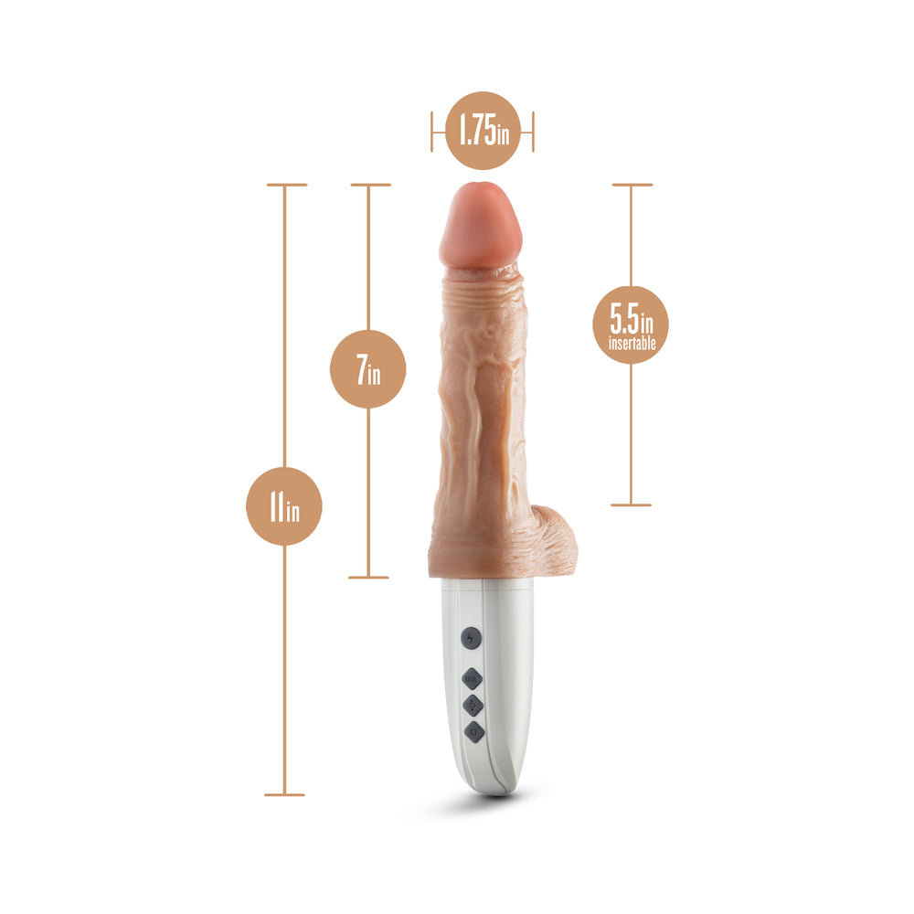 Dr. Skin Silicone Dr. Hammer 7 in. Thrusting, Gyrating & Vibrating Dildo Beige