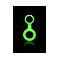 Ouch! Glow in the Dark Cockring & Ball Strap Neon Green