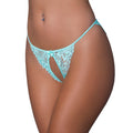 Magic Silk Pheromone Panties Crotchless & Open Back Panty 2-Pack Lilac/Aqua S/M
