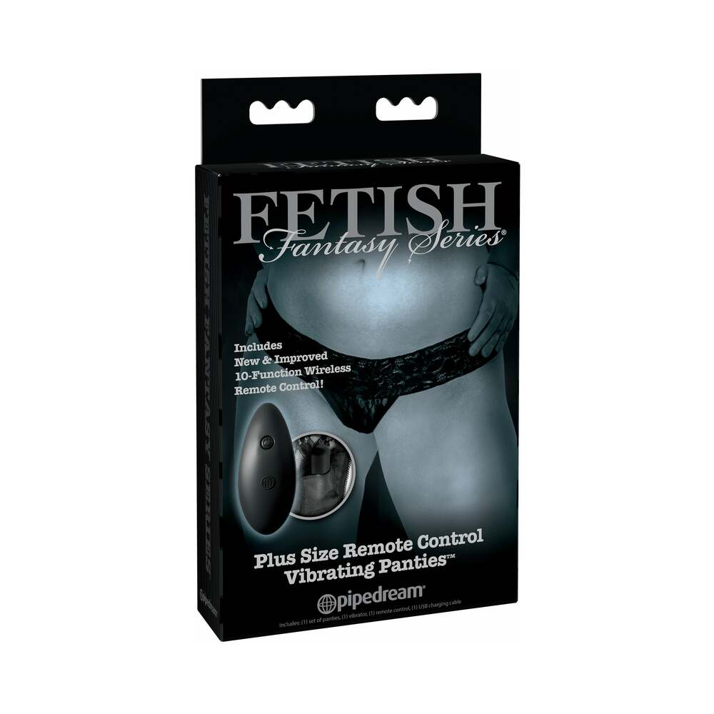 Fetish Fantasy Series Limited Edition Plus Size Remote Control Vibrating Panties Black - Fantasies Boutique