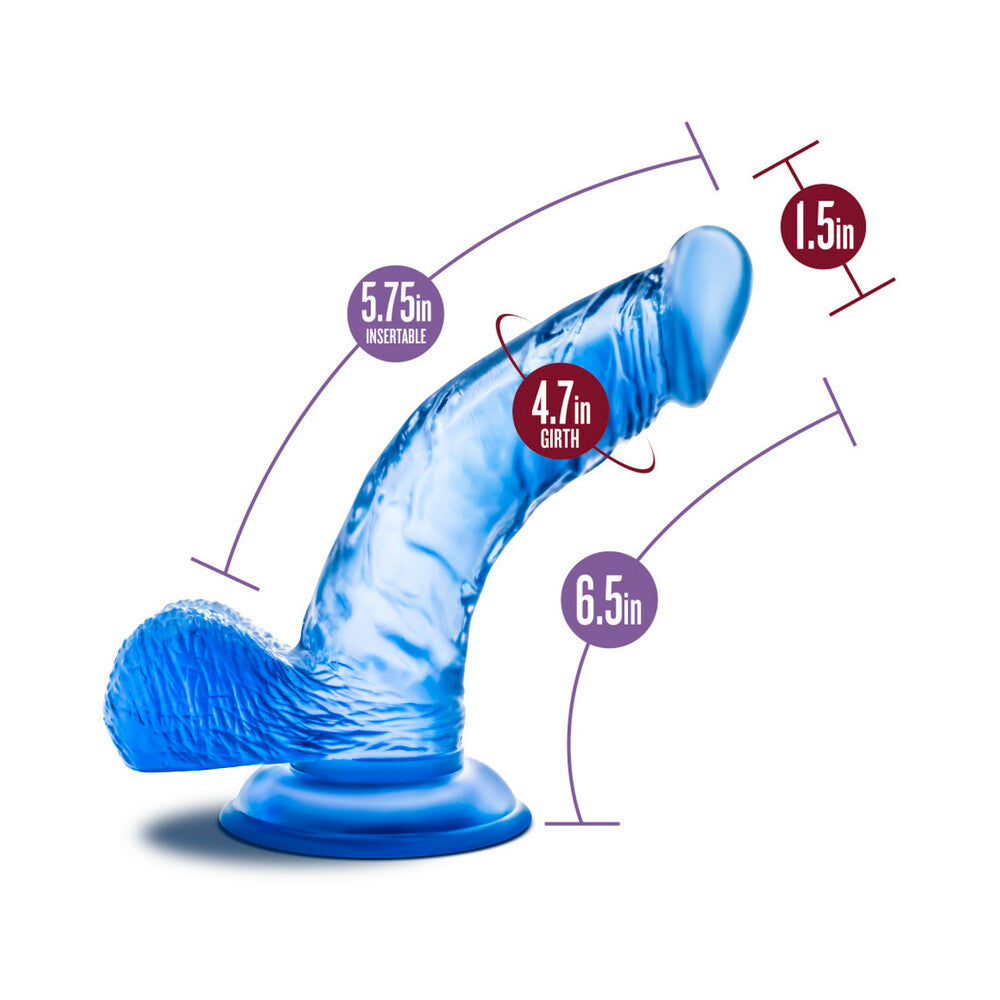 B Yours Sweet 'n Hard 8 Realistic 6.5 in. Dildo with Balls Blue - Fantasies Boutique