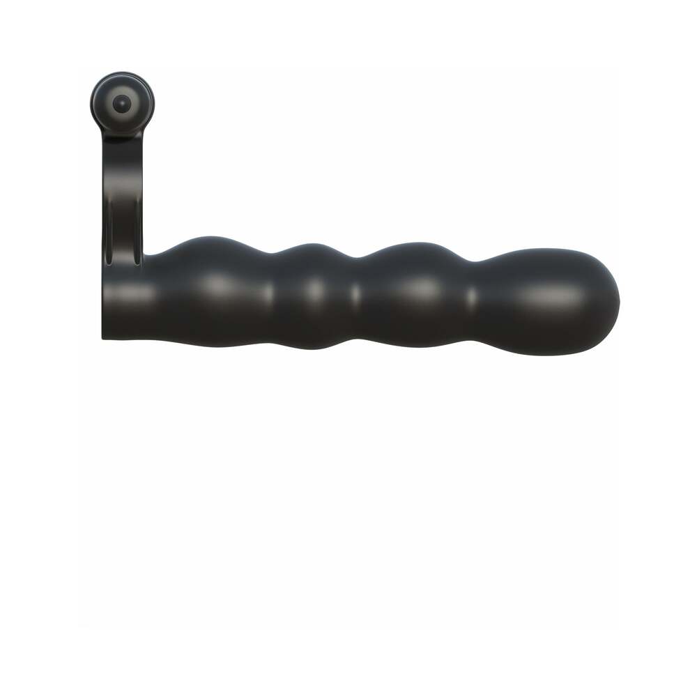 Fantasy C-Ringz Posable Partner Double Penetrator Vibrating Cockring Black - Fantasies Boutique