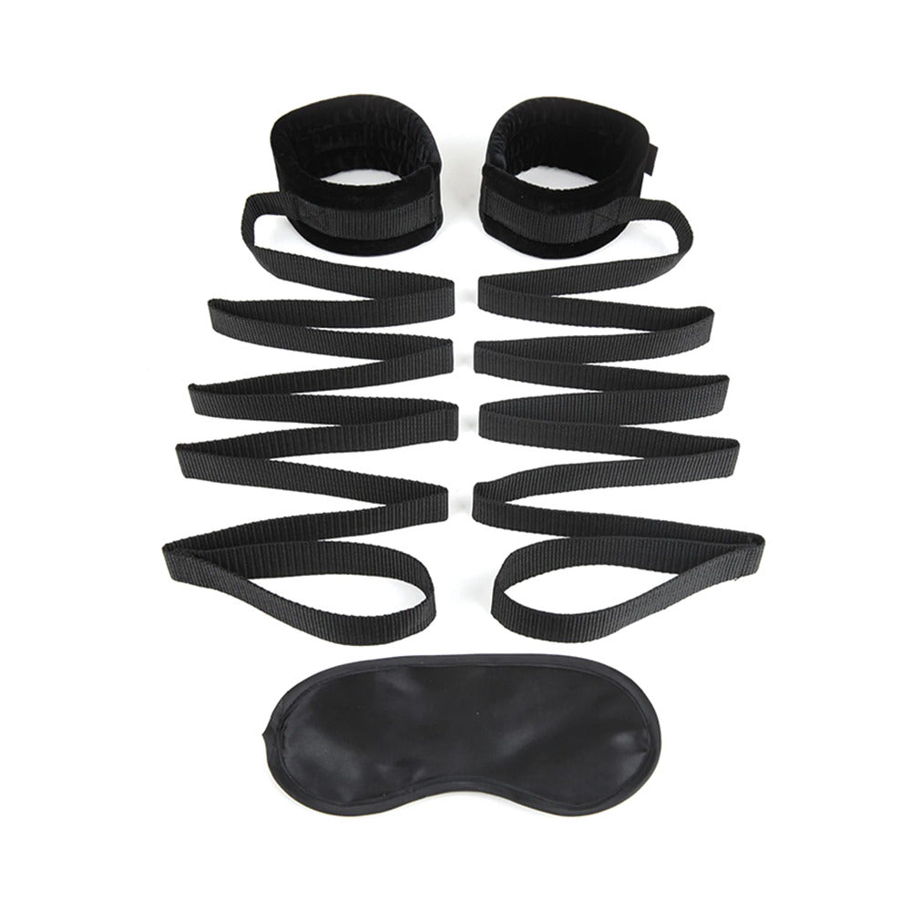 Lux Fetish Bondage Bed Strap 2-Piece Restraint System - Fantasies Boutique