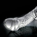 Icicles No. 61 Curved Textured 6.5 in. Glass Dildo Clear - Fantasies Boutique