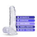 B Yours Plus Rock n' Roll 7 in. Dildo with Balls Clear