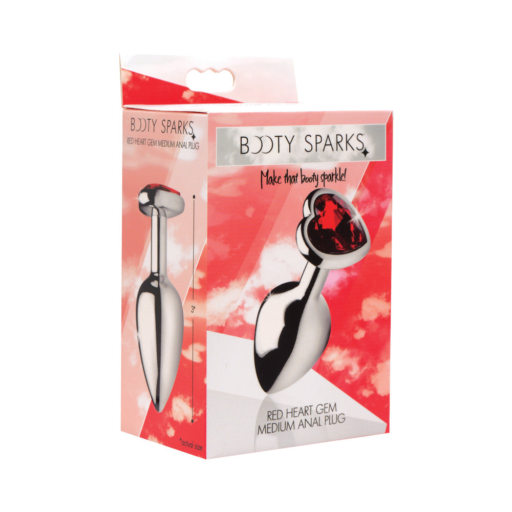 Booty Sparks Red Heart Gem Anal Plug M
