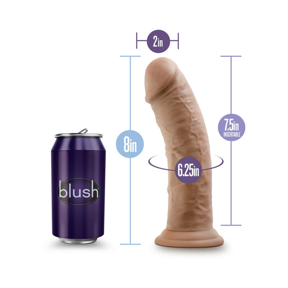 Blush Au Naturel 8 in. Posable Dual Density Dildo with Suction Cup Tan - Fantasies Boutique