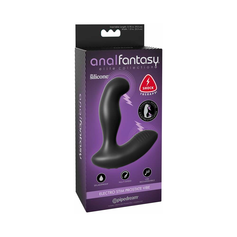 Pipedream Anal Fantasy Elite Collection Electro Stim Prostate Vibe Black - Fantasies Boutique