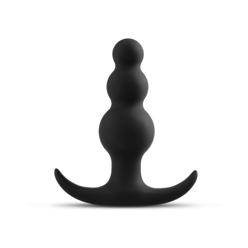 Anal Adventures Platinum Silicone Beaded Plug Black - Fantasies Boutique