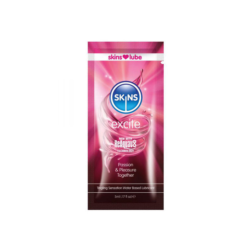 Skins Excite Tingling Water-Based Lube 5 ml - Fantasies Boutique