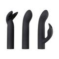 Evolved Four Play Rechargeable Silicone Bullet Vibrator and 3-Piece Sleeve Set Black - Fantasies Boutique