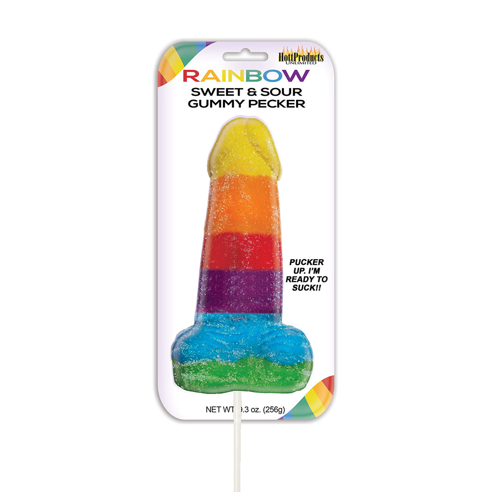 Sweet & Sour Jumbo Rainbow Gummy Cock Pop - Fantasies Boutique
