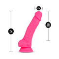 Neo 7.5 in. Dual Density Dildo with Balls Neon Pink - Fantasies Boutique