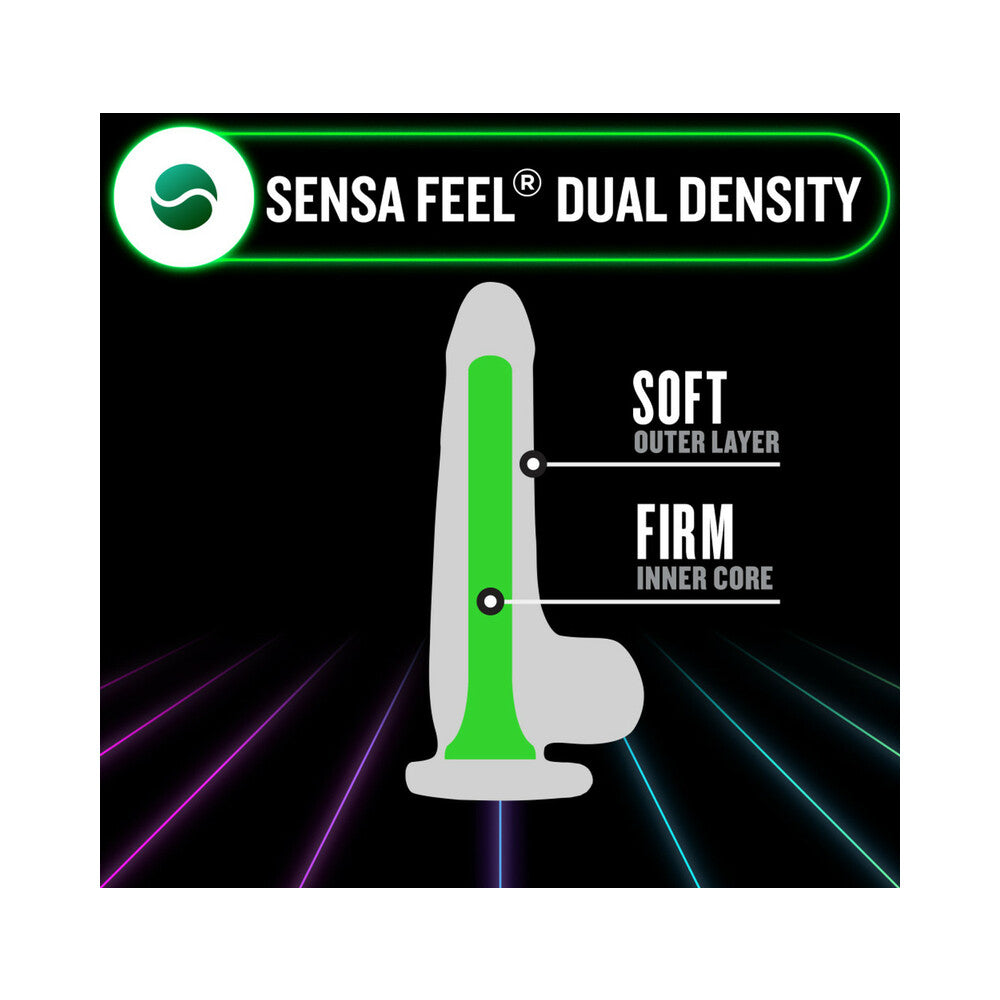 Blush Neo Elite Glow in the Dark Viper 7 in. Dual-Density Dildo Neon Green - Fantasies Boutique