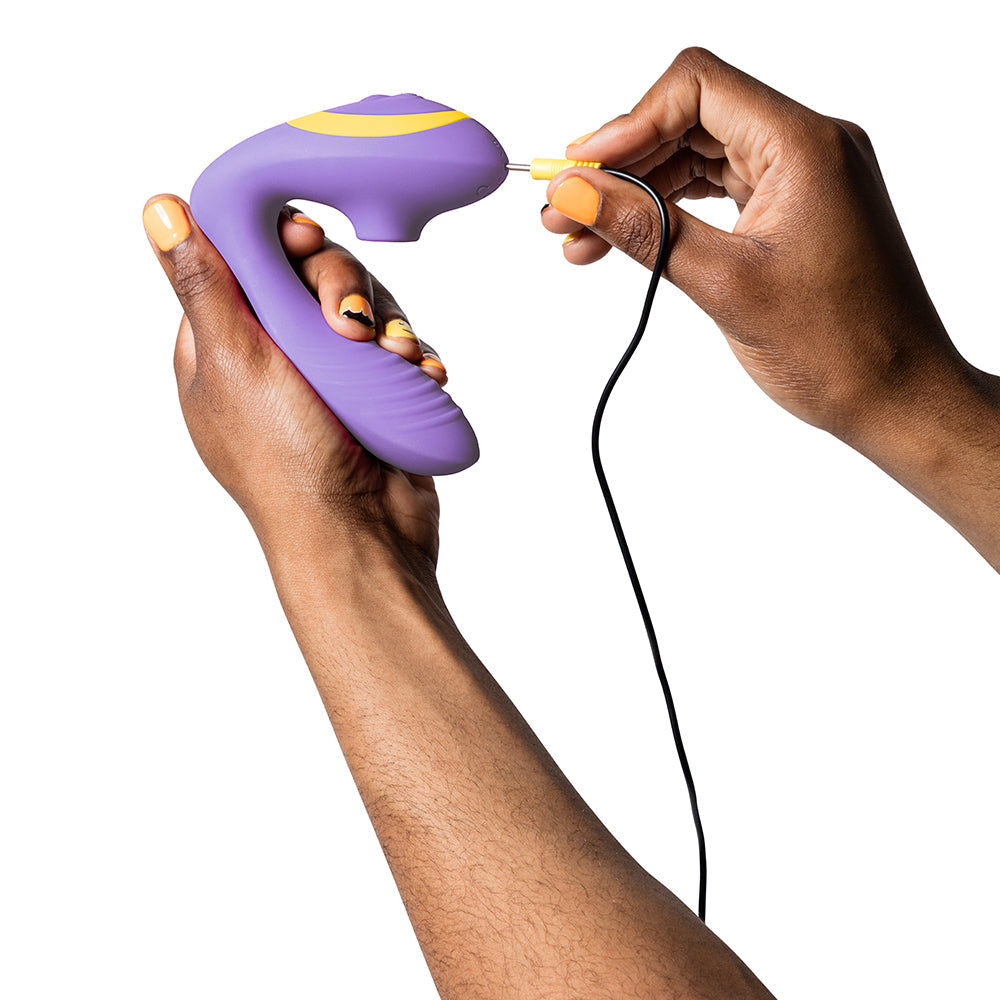 ROMP Reverb Rechargeable Silicone Clitoral and G-Spot Stimulator Purple - Fantasies Boutique