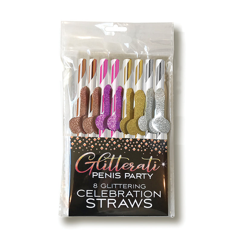 Glitterati Penis Party Cocktail Celebration Straws 8-Pack - Fantasies Boutique