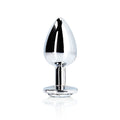 Ouch! Round Gem Butt Plug Small Silver/Diamond - Fantasies Boutique