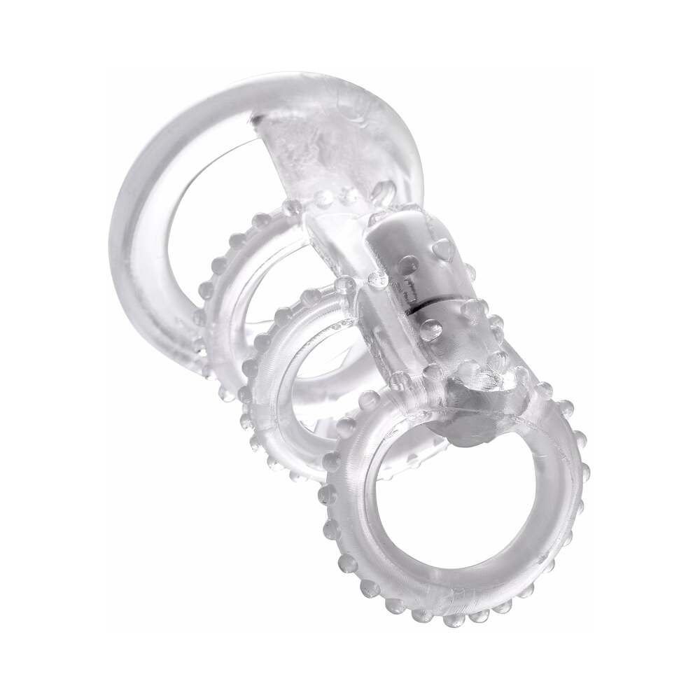 Fantasy X-tensions Vibrating Cock Cage Clear - Fantasies Boutique