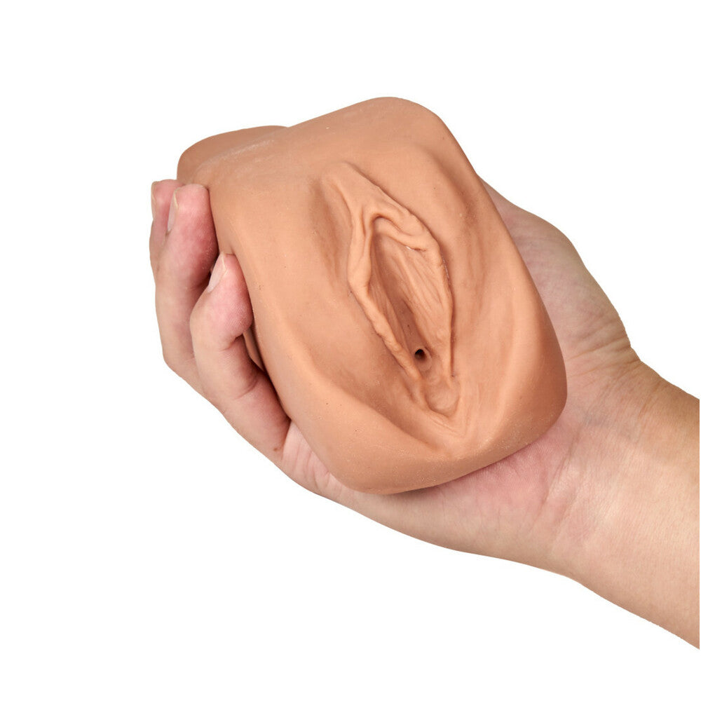 M Elite Soft + Wet Renata Vagina Stroker with Bullet Vibrator Tan - Fantasies Boutique